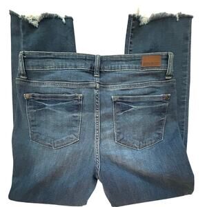 Judy Blue Relaxed Fit Cropped Jeans Raw Hem Stretch Denim Women Size 7/28